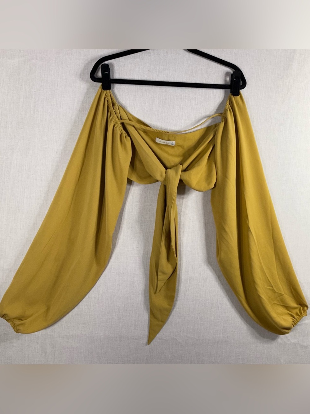 Tie-Front Sleeve Wrap Scarf in Mustard - Women Accessories